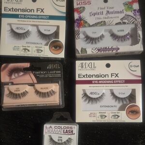 5 Prs Of Lashes Ardell LA Colors And Kiss 5 Qty